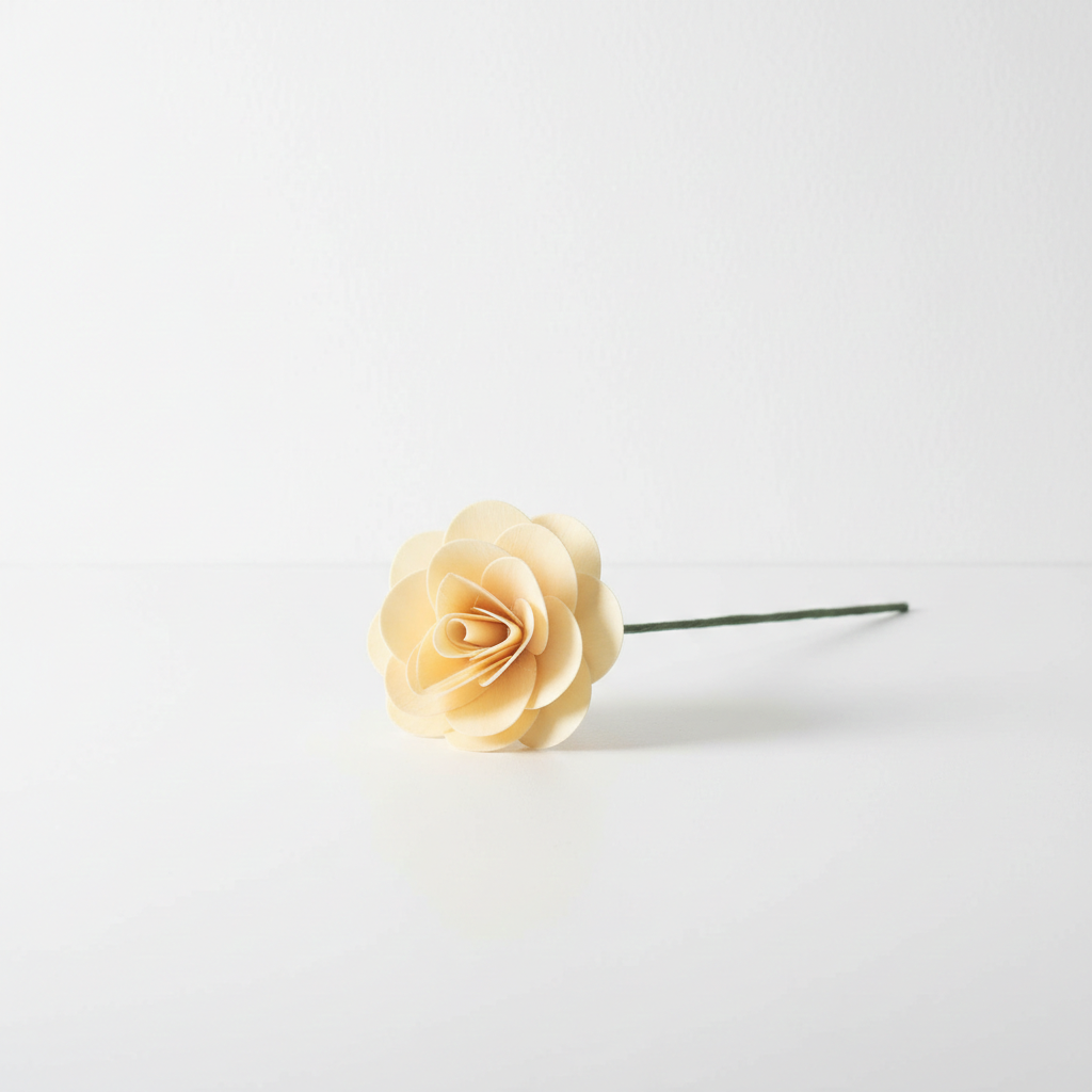 Dřevěná dekorační růže přírodní – dekorace do aranžmá, kytic a věnců